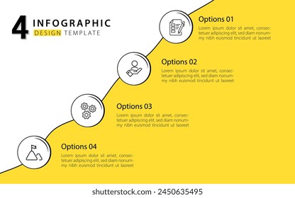 Timeline infographic template. 4 Step timeline journey, calendar Flat simple infographics design template. presentation graph. Business concept with 4 options, vector illustration.