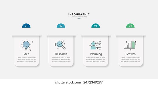 Timeline infographic template. 4 Step timeline journey, calendar Flat simple infographics design template. presentation graph. Business concept with 4 options, vector illustration.