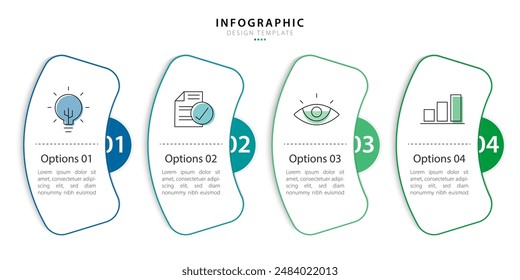 Timeline infographic template. 4 Step timeline journey, calendar Flat simple infographics design template. presentation graph. Business concept with 4 options, vector illustration.