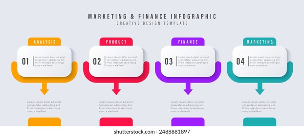 Timeline infographic template. 4 Step timeline journey, calendar Flat simple infographics design template. presentation graph. Business concept with 4 options, vector illustration.