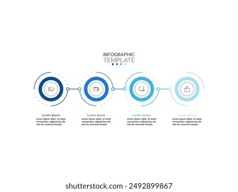 Timeline infographic template. 4 Step timeline infographics template. presentation graph. Business concept with 4 options, vector illustration.