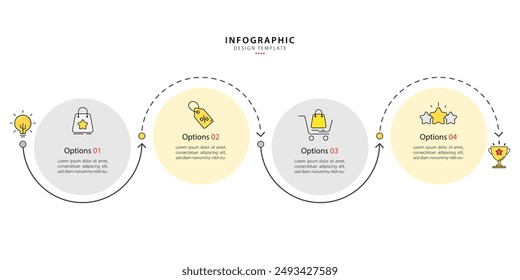 Timeline infographic template. 4 Step timeline journey, calendar Flat simple infographics design template. presentation graph. Business concept with 4 options, vector illustration.