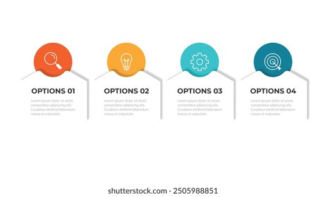 Timeline infographic template. 4 Step timeline journey, calendar Flat simple infographics design template. presentation graph. Business concept with 4 options, vector illustration.