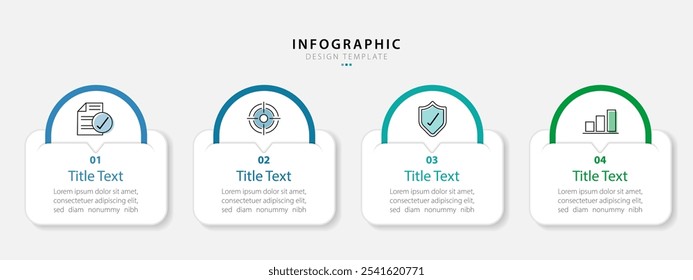 Timeline infographic template. 4 Step timeline journey, calendar Flat simple infographics design template. presentation graph. Business concept with 4 options, vector illustration.
