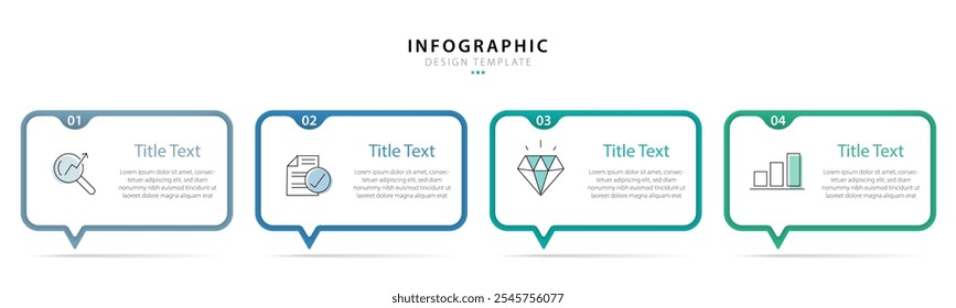 Modelo de infográfico de linha do tempo. 4 Passo viagem de linha do tempo, calendário Modelo simples de design de infográficos plano. gráfico de apresentação. Conceito de negócios com 4 opções, ilustração vetorial.