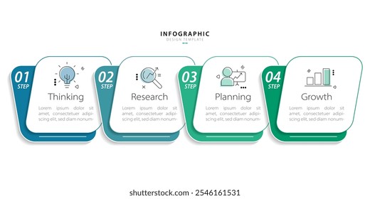 Timeline infographic template. 4 Step timeline journey, calendar Flat simple infographics design template. presentation graph. Business concept with 4 options, vector illustration.