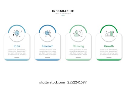 Modelo de infográfico de linha do tempo. 4 Passo viagem de linha do tempo, calendário Modelo simples de design de infográficos plano. gráfico de apresentação. Conceito de negócios com 4 opções, ilustração vetorial.