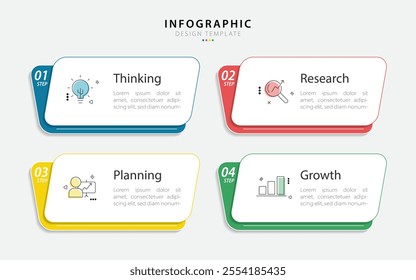 Timeline infographic template. 4 Step timeline journey, calendar Flat simple infographics design template. presentation graph. Business concept with 4 options, vector illustration.