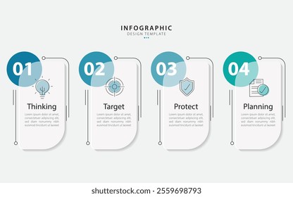 Timeline infographic template. 4 Step timeline journey, calendar Flat simple infographics design template. presentation graph. Business concept with 4 options, vector illustration.