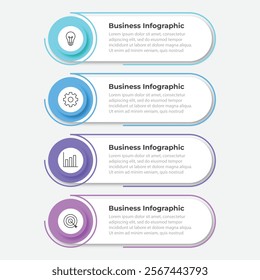 Timeline infographic template. 4 Step timeline journey, calendar Flat simple infographics design template. presentation graph. Business concept with 4 options, vector illustration.