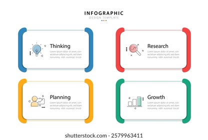 Timeline infographic template. 4 Step timeline journey, calendar Flat simple infographics design template. presentation graph. Business concept with 4 options, vector illustration.