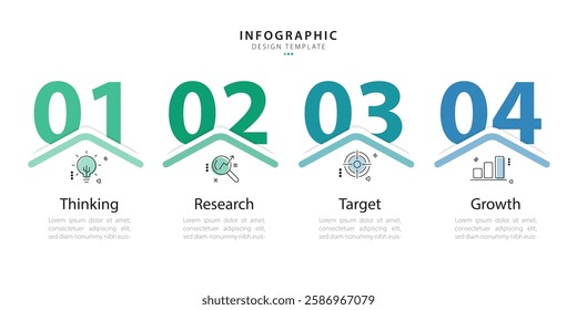 Timeline infographic template. 4 Step timeline journey, calendar Flat simple infographics design template. presentation graph. Business concept with 4 options, vector illustration.