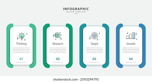 Timeline infographic template. 4 Step timeline journey, calendar Flat simple infographics design template. presentation graph. Business concept with 4 options, vector illustration.