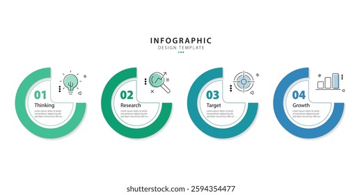 Timeline infographic template. 4 Step timeline journey, calendar Flat simple infographics design template. presentation graph. Business concept with 4 options, vector illustration.