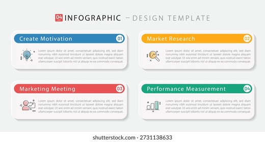 Infografik-Vorlage für Zeitachse. 4 Schritt Zeitleiste Reise, Kalender Flat einfache Infografik Design-Vorlage. Präsentationsdiagramm. Geschäftskonzept mit 4 Optionen, Vektorgrafik.