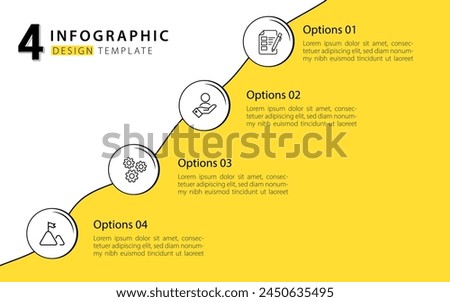 Timeline infographic template. 4 Step timeline journey, calendar Flat simple infographics design template. presentation graph. Business concept with 4 options, vector illustration. Stock photo © 