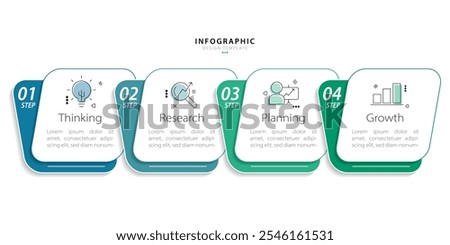 Timeline infographic template. 4 Step timeline journey, calendar Flat simple infographics design template. presentation graph. Business concept with 4 options, vector illustration.
