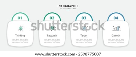 Timeline infographic template. 4 Step timeline journey, calendar Flat simple infographics design template. presentation graph. Business concept with 4 options, vector illustration.