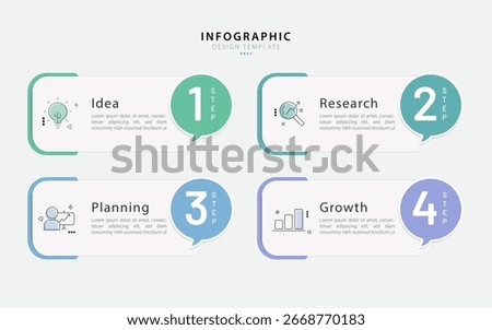 Timeline infographic template. 4 Step timeline journey, calendar Flat simple infographics design template. presentation graph. Business concept with 4 options, vector illustration.