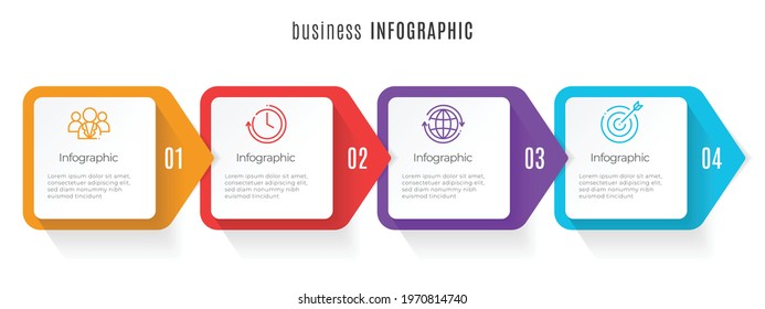 Timeline infographic template 4 steps