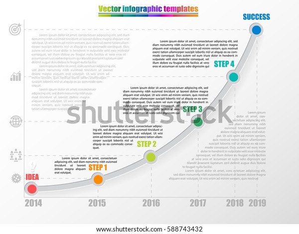 Timeline Infographic Template 4 Steps Start Stock Vector Royalty Free