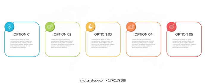 Timeline infographic template 5 options.