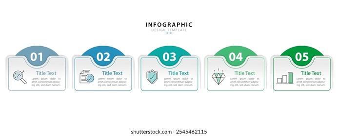Timeline infographic template. 5 Step timeline journey, calendar Flat simple infographics design template. presentation graph. Business concept with 5 options, vector illustration.