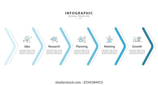 Timeline infographic template. 5 Step timeline journey, calendar Flat simple infographics design template. presentation graph. Business concept with 5 options, vector illustration.