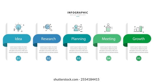 Timeline infographic template. 5 Step timeline journey, calendar Flat simple infographics design template. presentation graph. Business concept with 5 options, vector illustration.