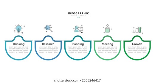 Timeline infographic template. 5 Step timeline journey, calendar Flat simple infographics design template. presentation graph. Business concept with 5 options, vector illustration.