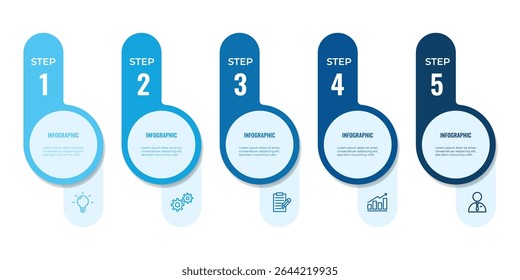 timeline infographic template. 5 step or options	