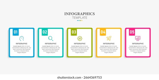 Timeline infographic template. 5 Step timeline journey, calendar Flat simple infographics design template. presentation graph. Business concept with 5 options, vector illustration.
