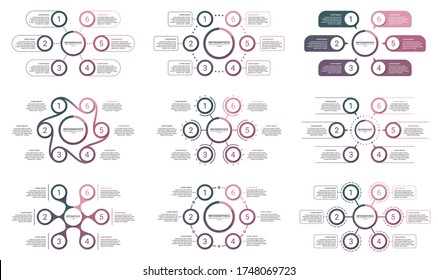 Timeline infographic template with 6 options on white background, vector illustration