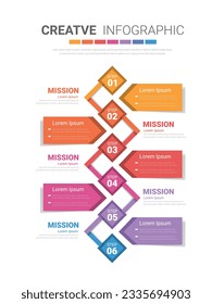 Timeline infographic template with 6 options, vector infographics design and Presentation business can be used for workflow layout, steps or processes.