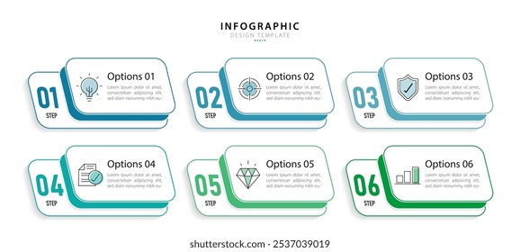Timeline infographic template. 6 Step timeline journey, calendar Flat simple infographics design template. presentation graph. Business concept with 6 options, vector illustration.