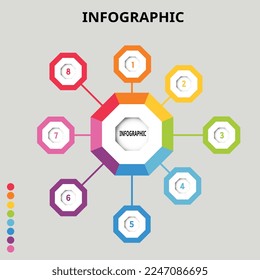 Timeline infographic template with 8 options