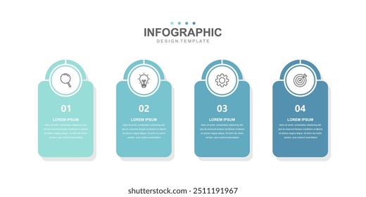 Timeline infographic template, business concept with 4 options simple design, workflow layout, blue, icons, diagram, report, web design. Creative, vector, illustration.