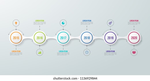 Modern Flowchart 5 Gradient Colored Circular Stock Vector (Royalty Free ...