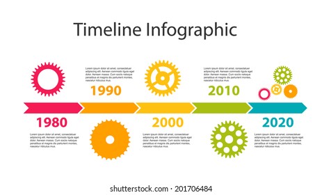 Timeline Infographic Template for Business Vector Illustration.