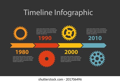 Timeline Infographic Template for Business Vector Illustration.