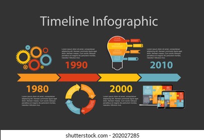 Timeline Infographic Template for Business Vector Illustration.