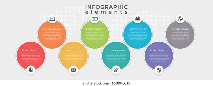 Opción 8 del círculo de plantillas de infografía de línea de tiempo.
