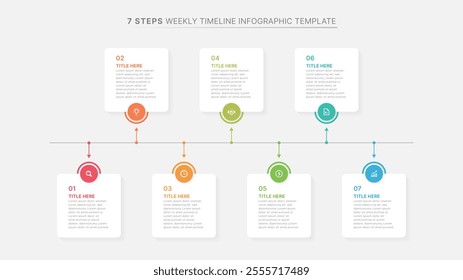 Timeline Infographic Template Design with 7 Options