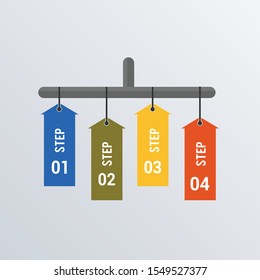 Timeline infographic template design. Business concept infograph with 4 options, steps or processes. Vector visualization can be used for workflow layout, diagram, annual report, web