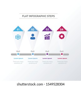 Timeline infographic template design. Business concept infograph with 4 options, steps, icons or processes. Vector visualization can be used for workflow layout, diagram, annual report, web