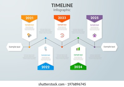 Timeline infographic template design. Can be used for workflow layout, diagram, annual report, web design, steps or processes 