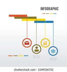 Timeline infographic template design with icons. Business concept info graph with 4 options, steps or processes. Vector visualization can be used for workflow layout, diagram, annual report, web