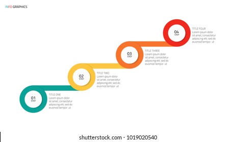 Timeline infographic template design with modern startup levels. Business concept with 4 steps or options. Vector illustration.