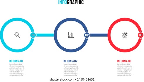 Timeline infographic template design vector with marketing icons. Business concept with 3 steps, options. Can be used for workflow diagram,