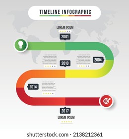 Timeline Infographic Template good for explanation a business journey or step to achieve goal vector artwork